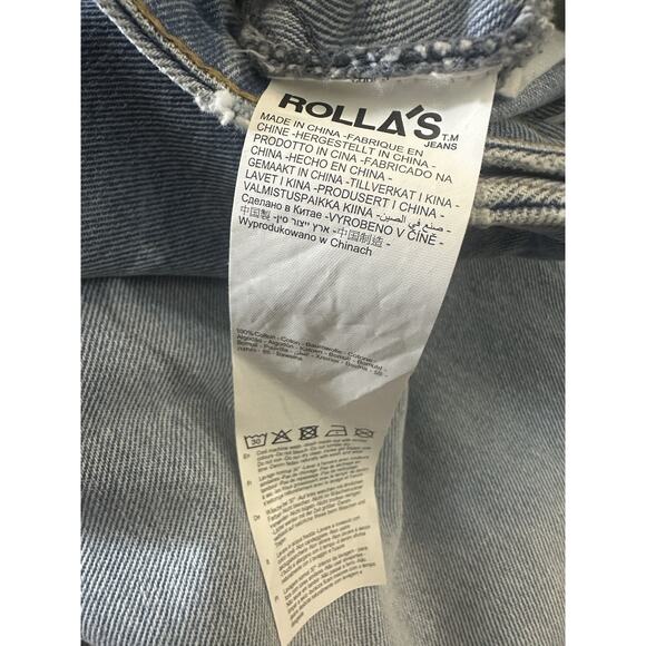 NWT Rollas Heidi Ankle Old Stone Jeans Blue Denim Distressed High Rise Size 30 - Picture 9 of 16